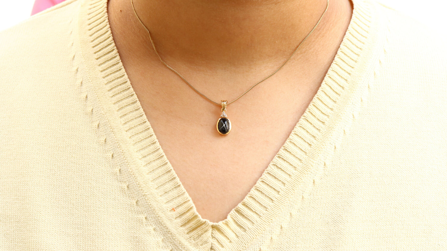 Black Star Pendant 14K Gold