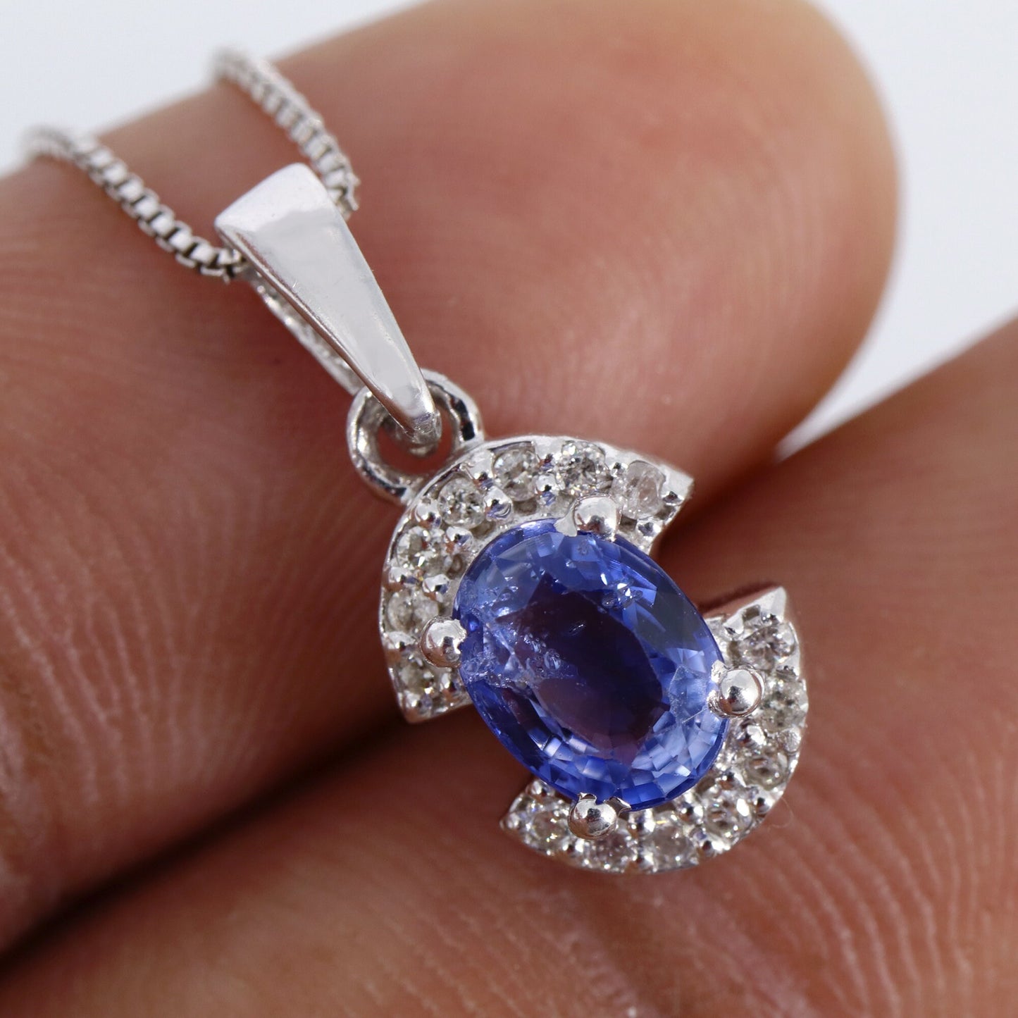 Blue Sapphire Necklace Silver