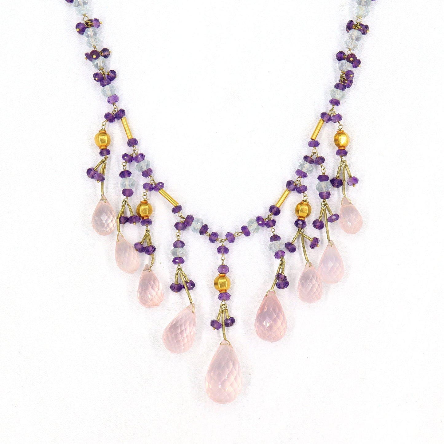 Rose Quartz Necklace 18K Gold