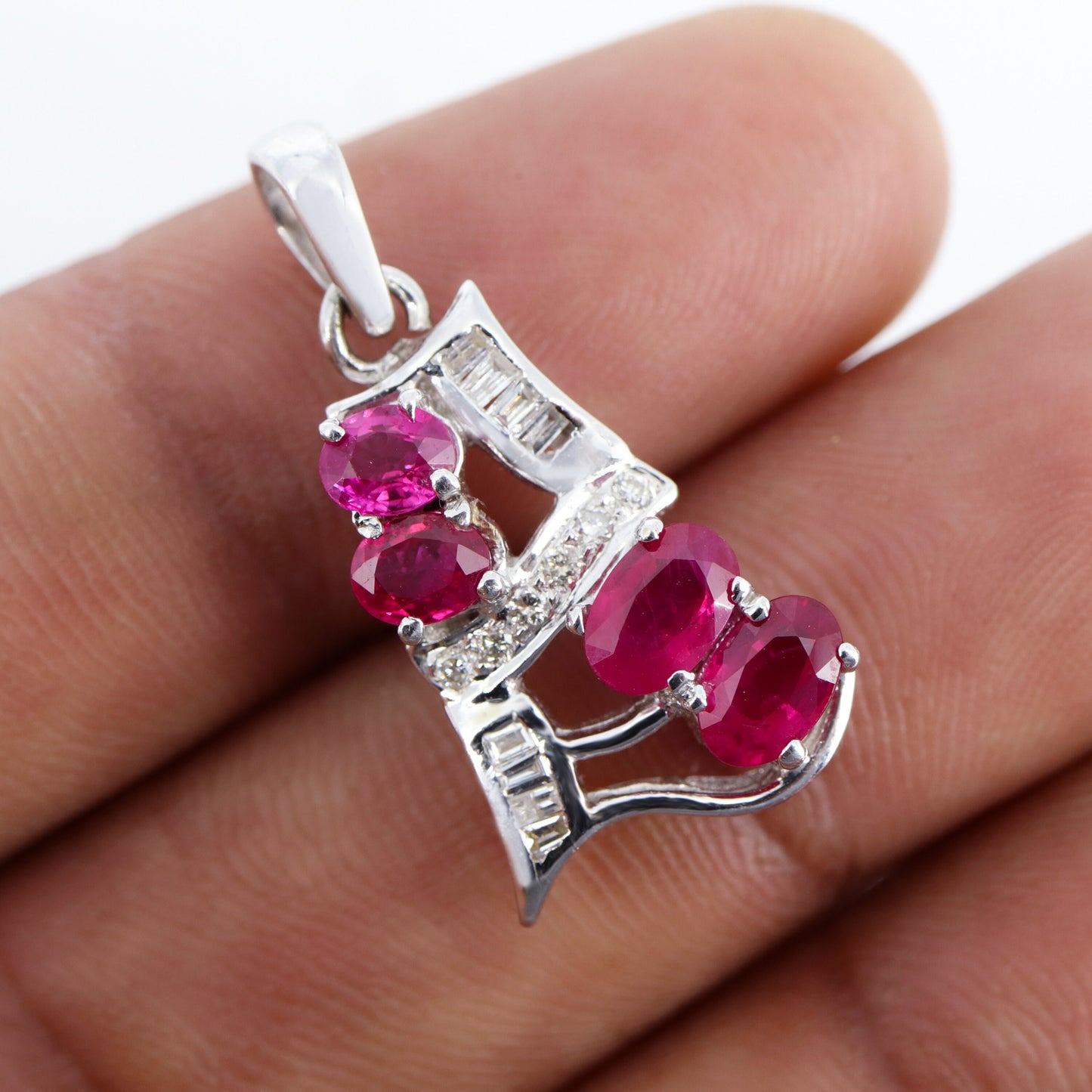 White Ruby Necklace 18K Gold