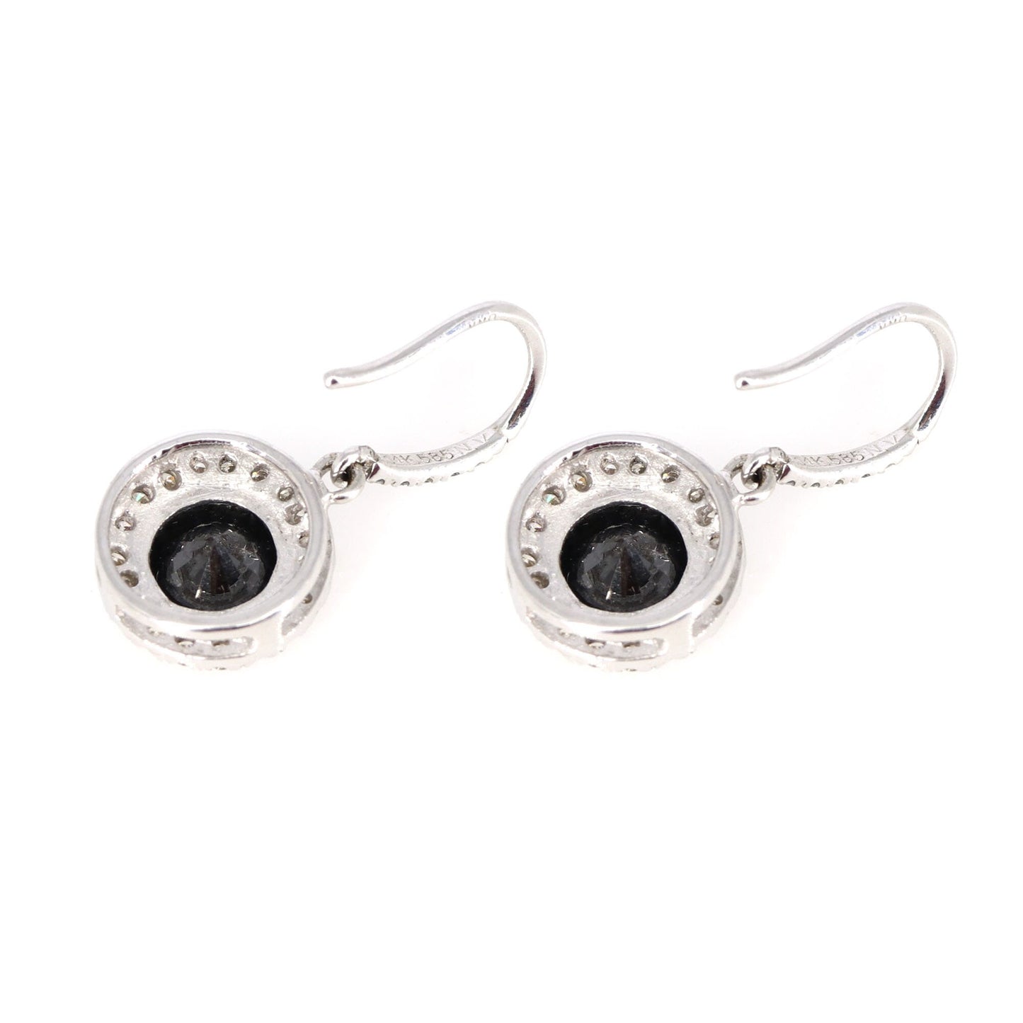 Genuine White Black & White Drop / Dangle Earring 18K Gold