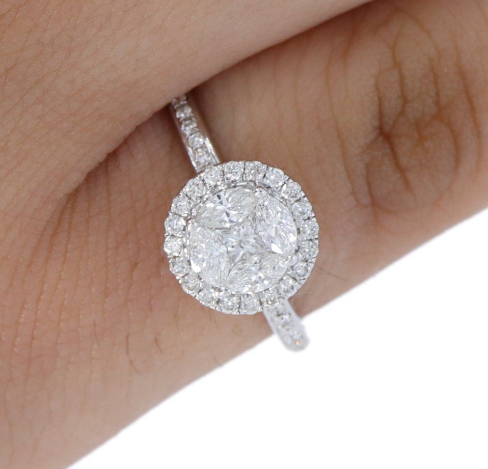 Marquise & Princess Cut Ring 18K Gold