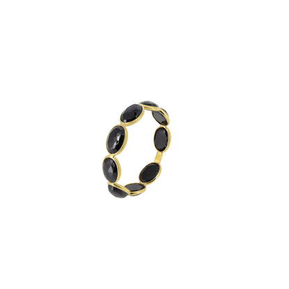 Black Spinel Ring 18K Gold