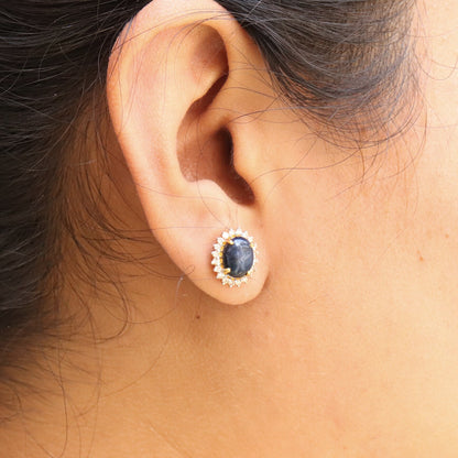 Blue Star Sapphire Jewelry Women Star Sapphire & Pendant 14K Gold