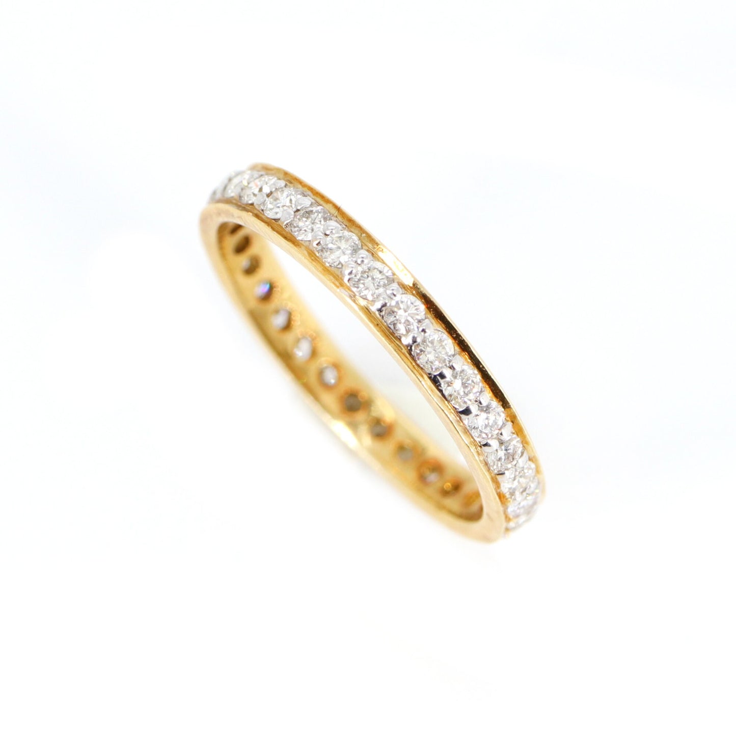Rose Eternity Band Stackable Wedding Ring 18K Gold