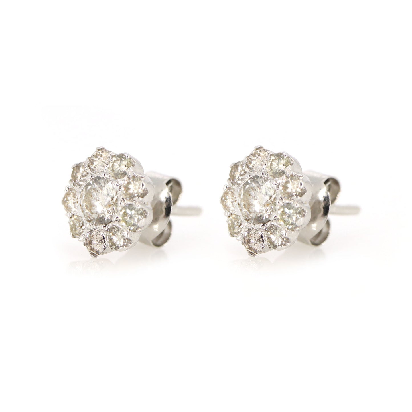 Solitaire Studs/ Pave Stud / Wedding Earring 18K Gold