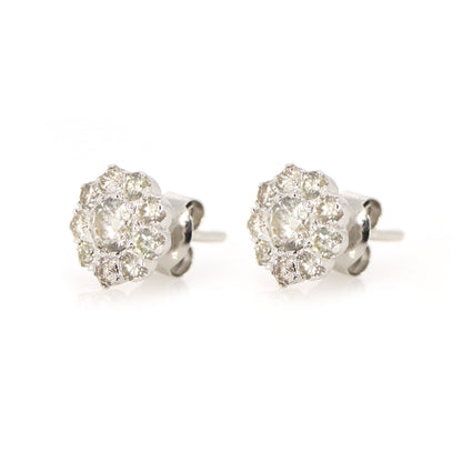 Solitaire Studs/ Pave Stud / Wedding Earring 18K Gold