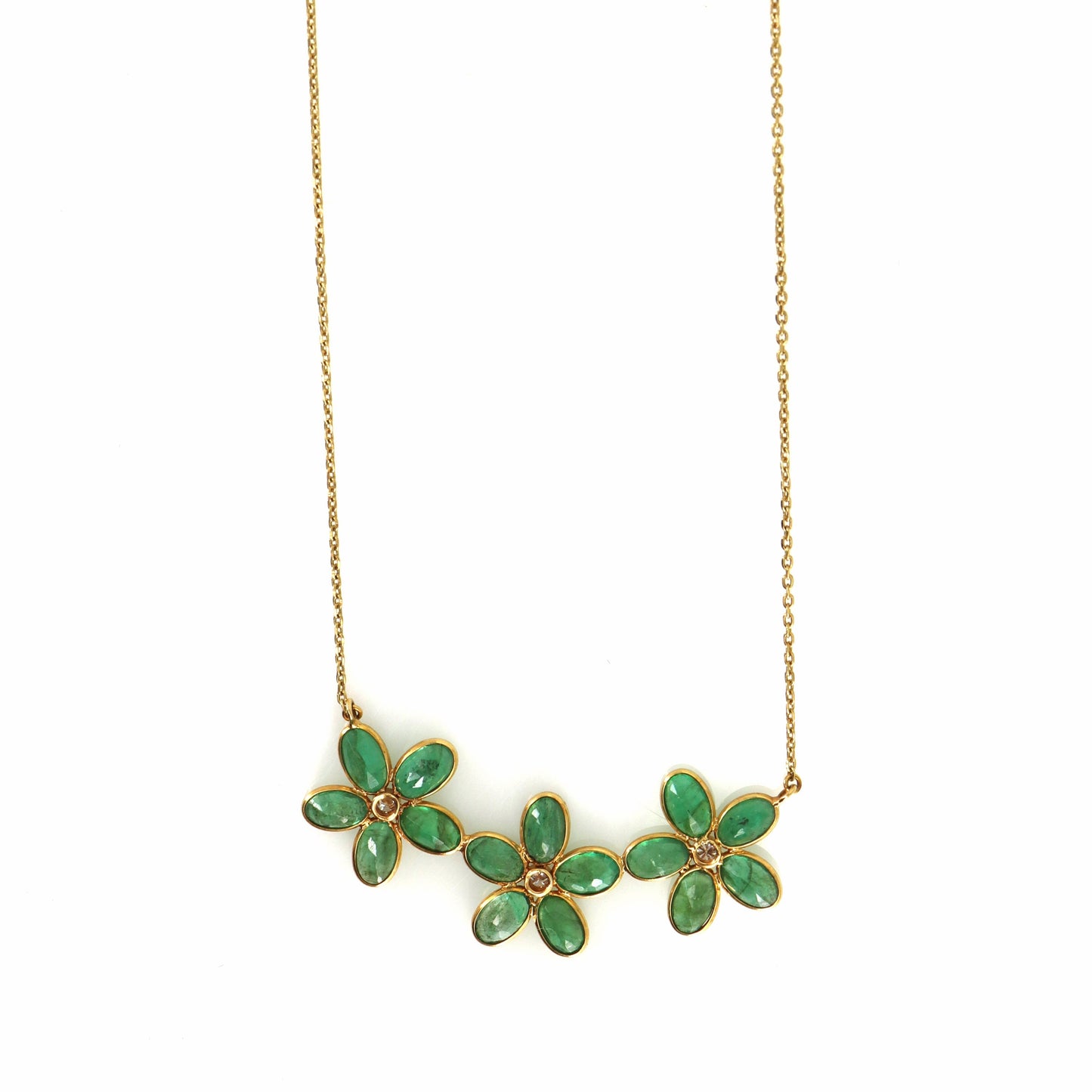 Yellow Emerald Necklace 18K Gold