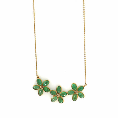 Yellow Emerald Necklace 18K Gold