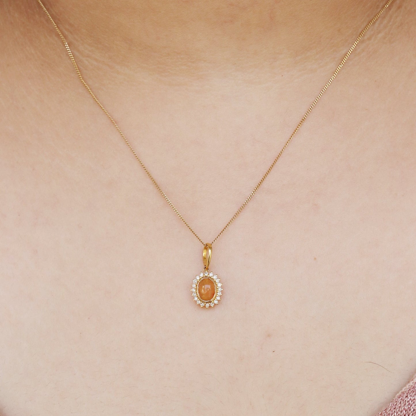 Opal Gemstone Pendant 14K Gold