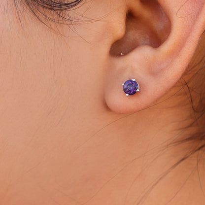 White Amethyst Studs Amethyst Earring 18K Gold