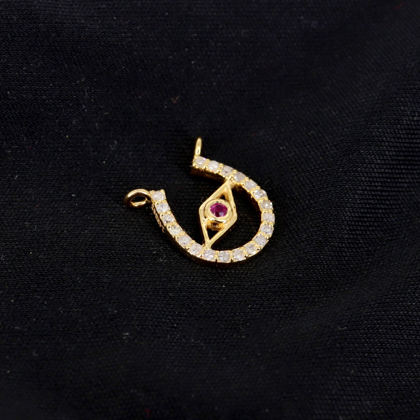 10X11Mm Horseshoe Charm Horseshoe Charm Ruby Evil Eye Horseshoe Charm Bracelet 14K Gold