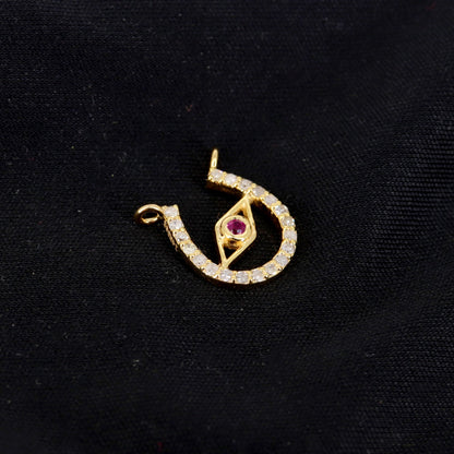 10X11Mm Horseshoe Charm Horseshoe Charm Ruby Evil Eye Horseshoe Charm Bracelet 14K Gold