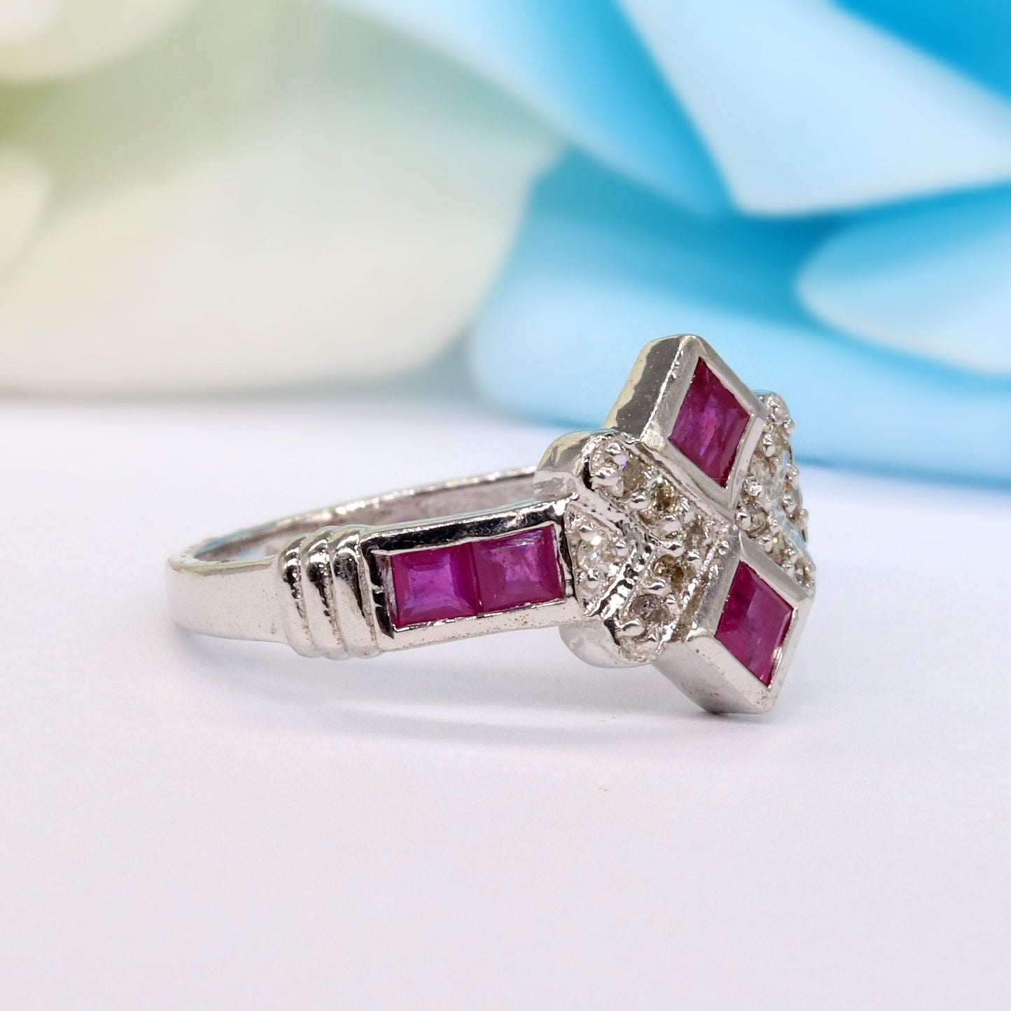 Ruby Band Ring Silver