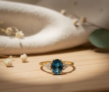 London Blue Topaz Ring 14K Gold