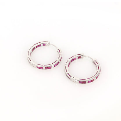 Ruby Hoop Earring 18K Gold