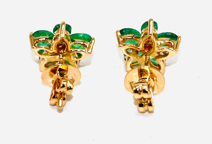 Yellow Emerald Stud Earring 14K Gold
