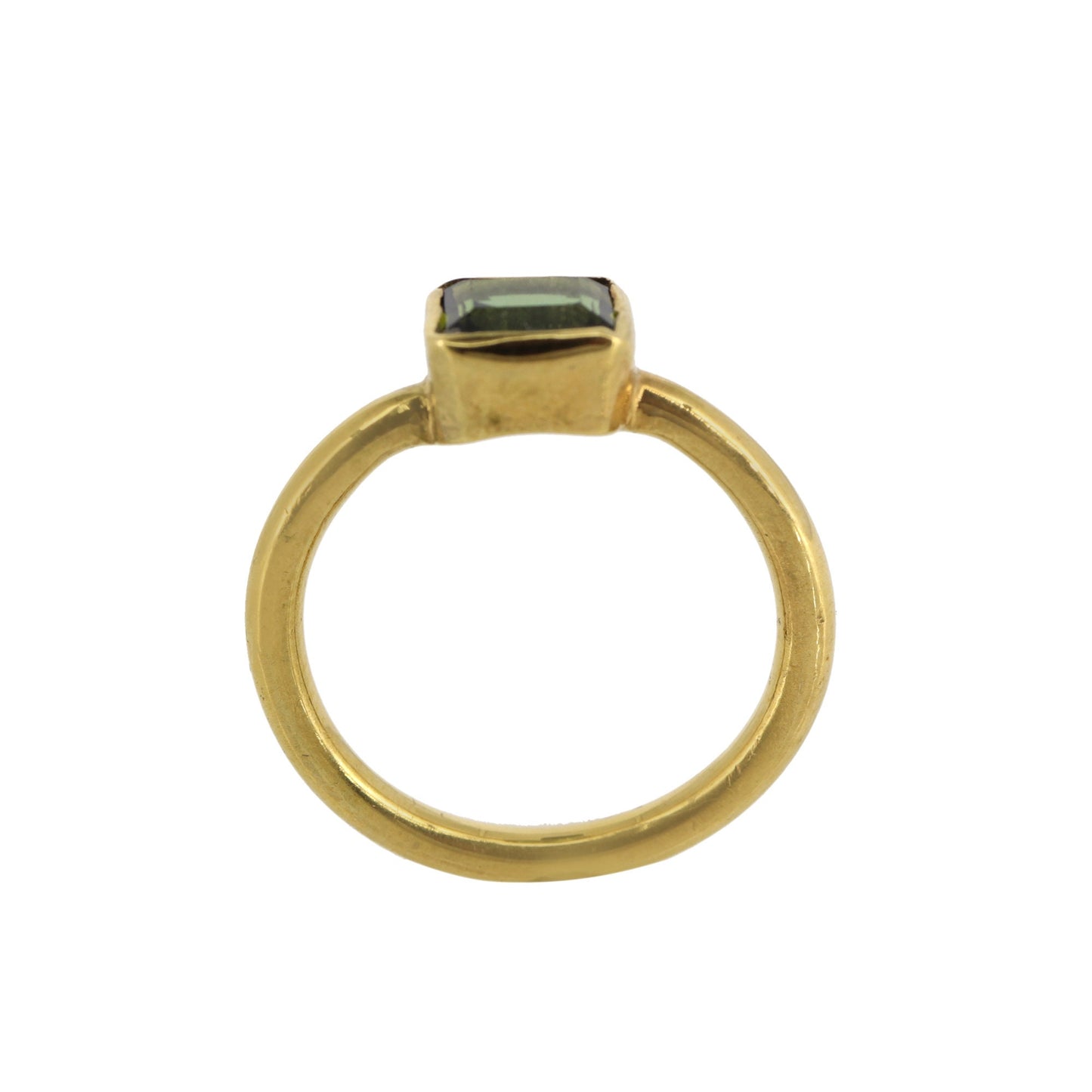 1.18 Green Tourmaline Ring 18K Gold