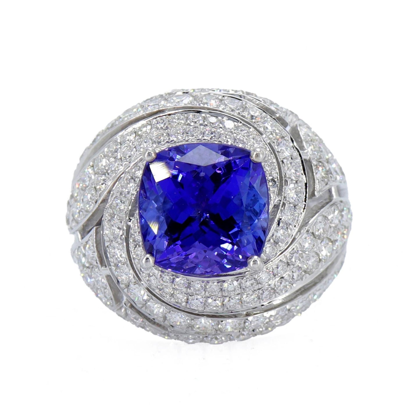 Royal Blue Tanzanite Ring 18K Gold