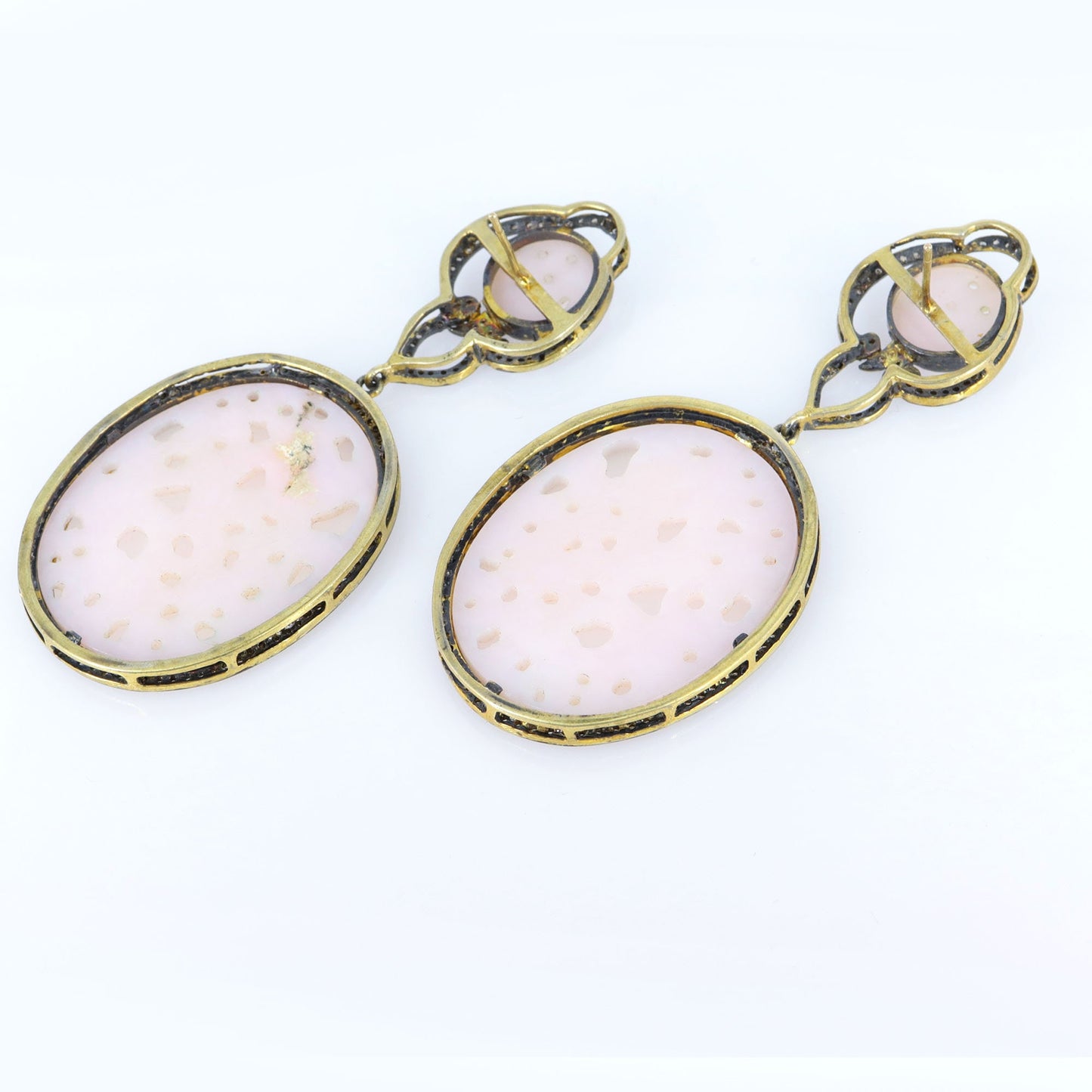 Pink Opal Carvings Earring