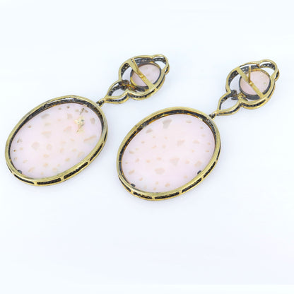 Pink Opal Carvings Earring