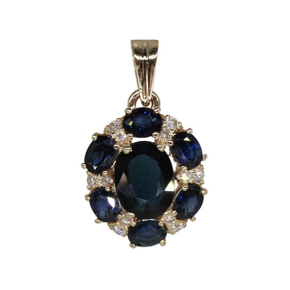 Blue Sapphire Jewelry : Pendant 14K Gold