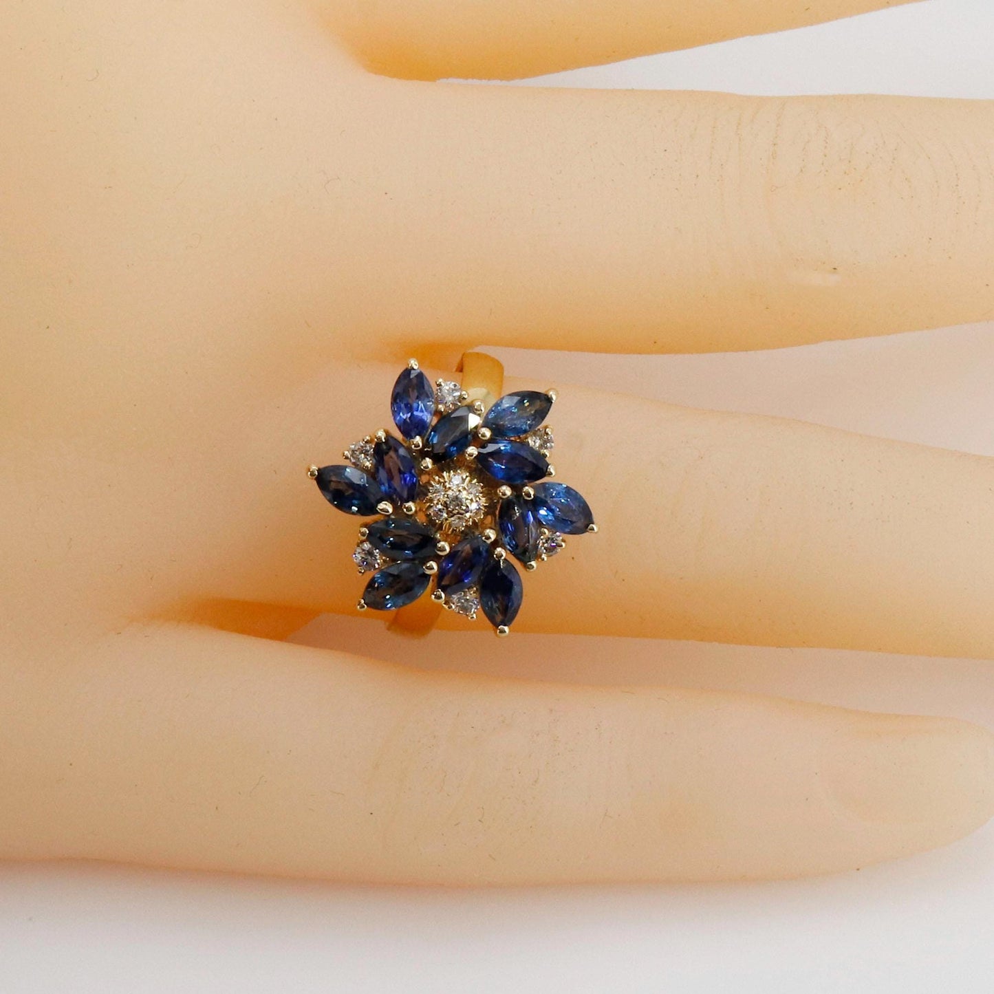 Sapphire & Yellow Ring 14K Gold