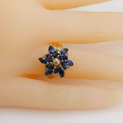 Sapphire & Yellow Ring 14K Gold