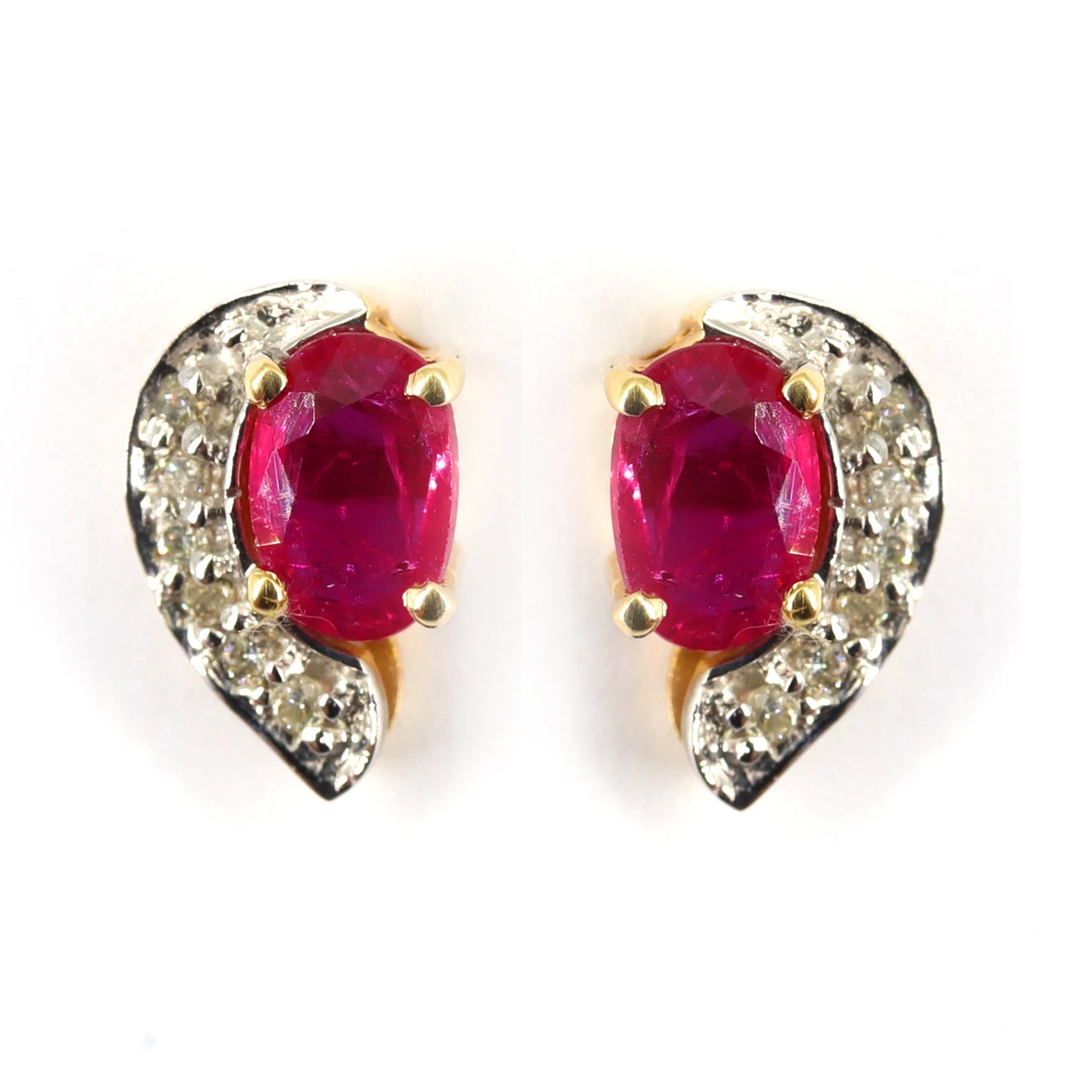 New Style Yellow .74Ct Ruby Earring 14K Gold