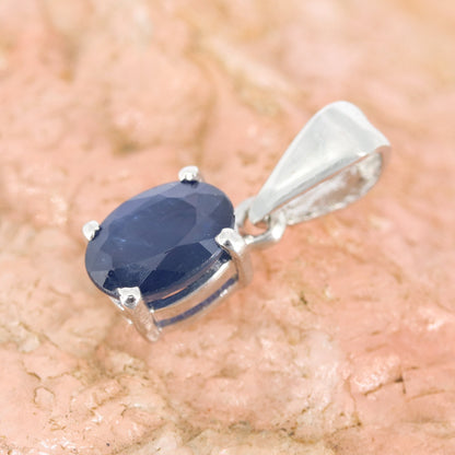 Blue Sapphire Necklace Silver