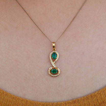1.00 Emerald Pendant 18K Gold