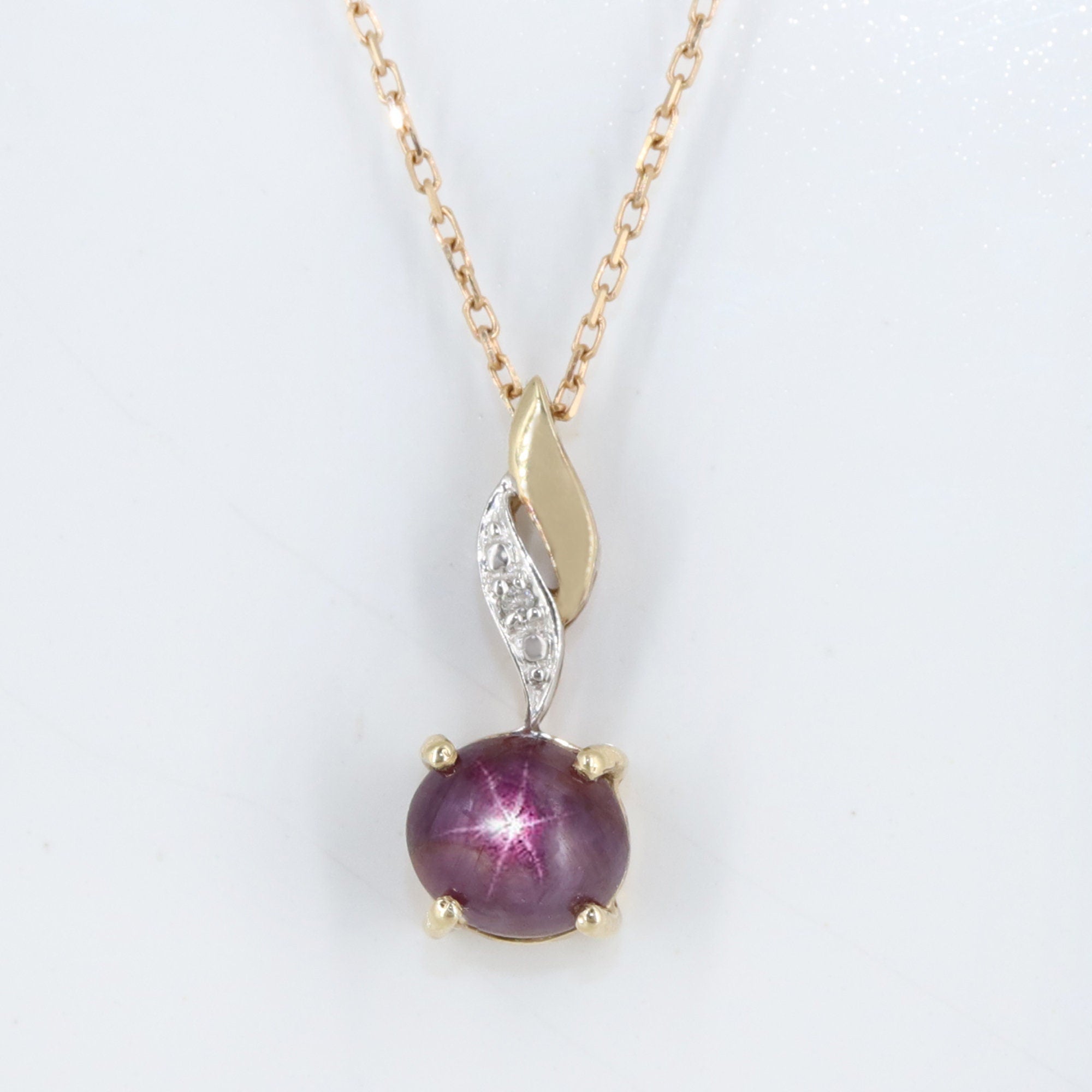 Dainty Star Ruby Pendant 14K Gold