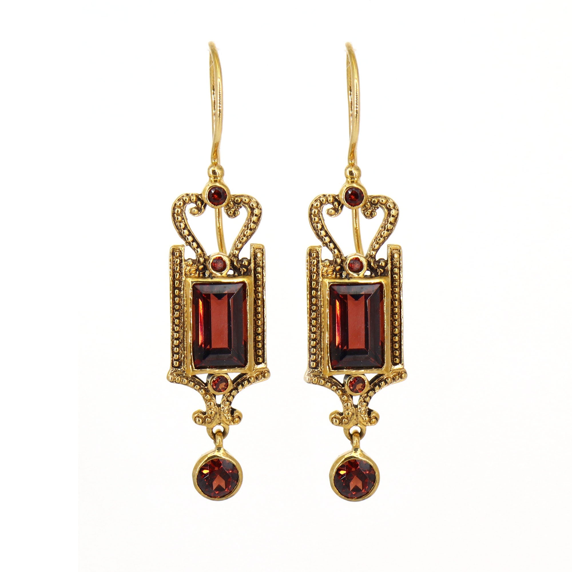Garnet Earring Gold
