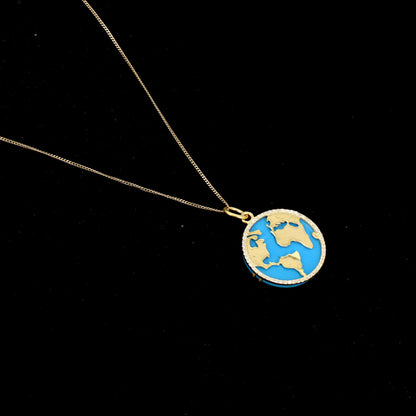 Earth Charm Pendant 14K Gold