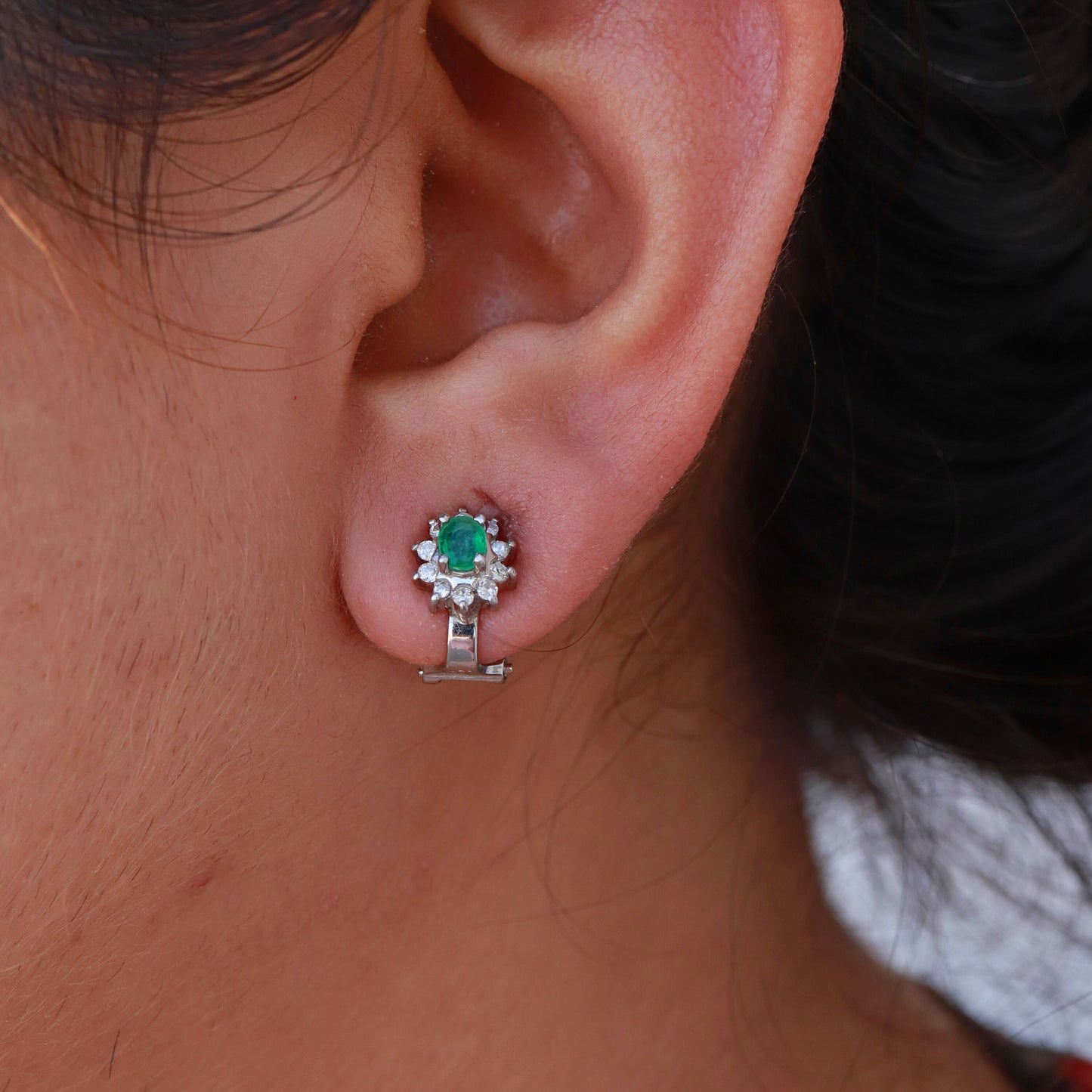 White Earring 18K Gold