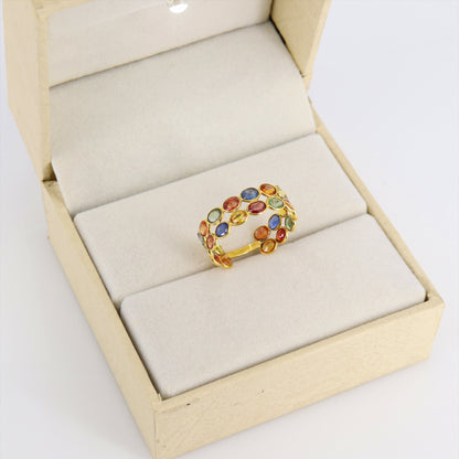 Multi Sapphire Ring 18K Gold