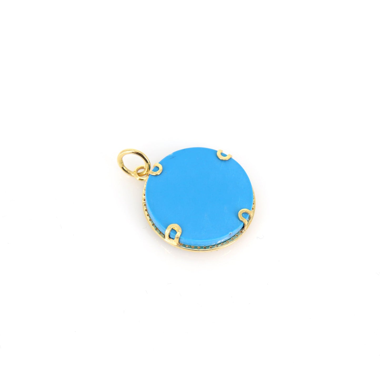 Coin Medallion Evil Eye Pendant Gold