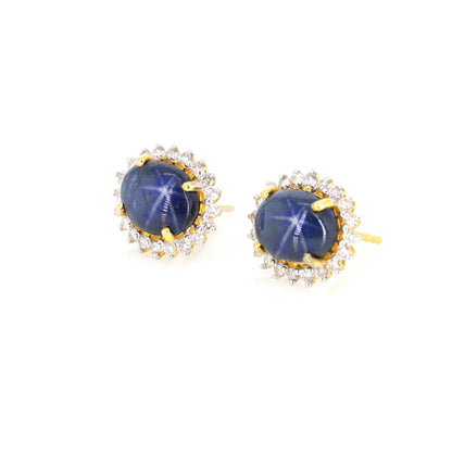 Blue Star Sapphire Jewelry Women Star Sapphire & Pendant 14K Gold