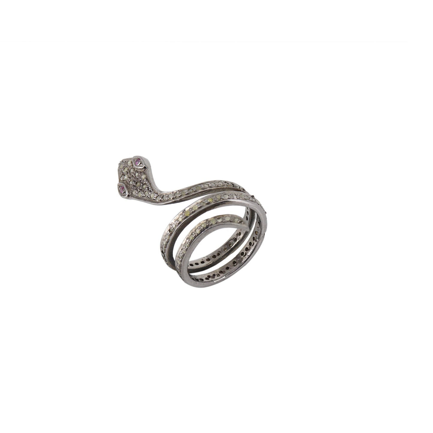 Snake Shape Pave Ring Gold