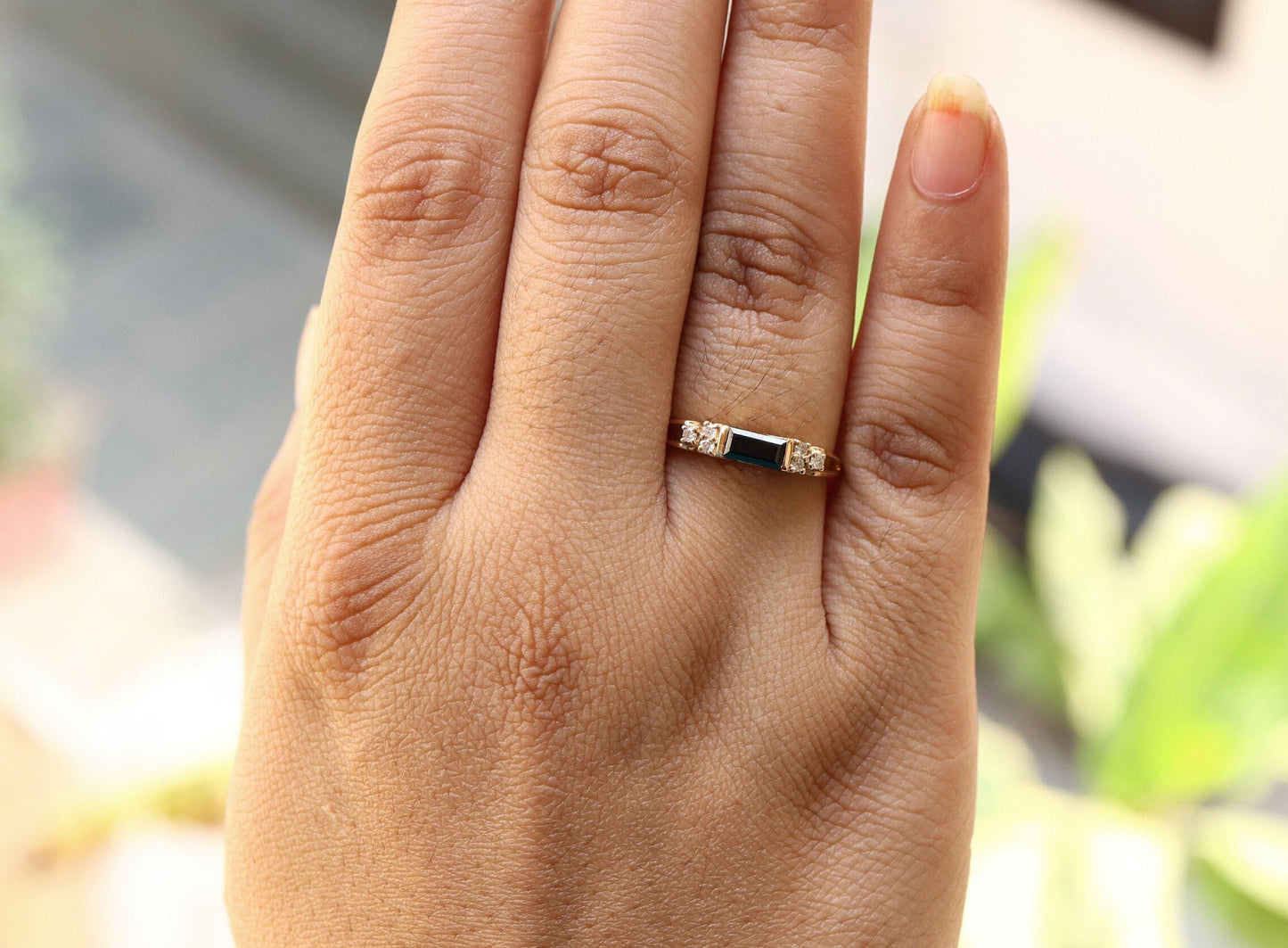 Blue Sapphire Ring 14K Gold