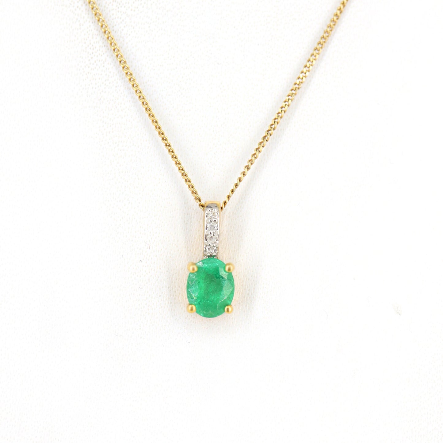 Yellow Emerald Pendant 14K Gold