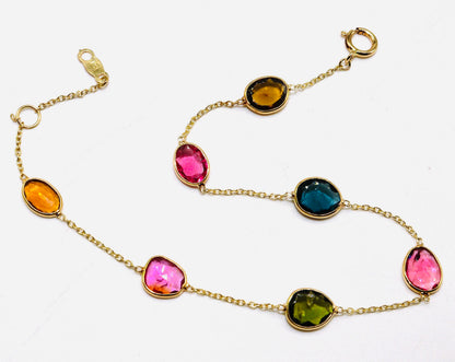 Multi Tourmaline Tourmaline Bracelet 18K Gold