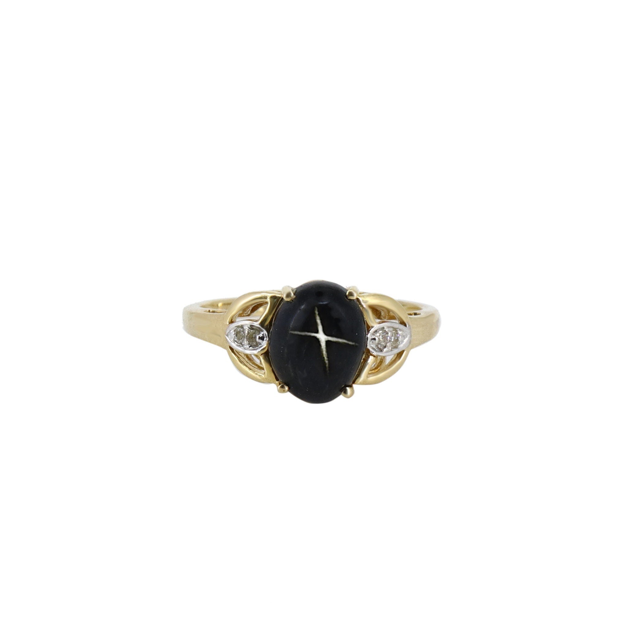 Black Star Ring 14K Gold