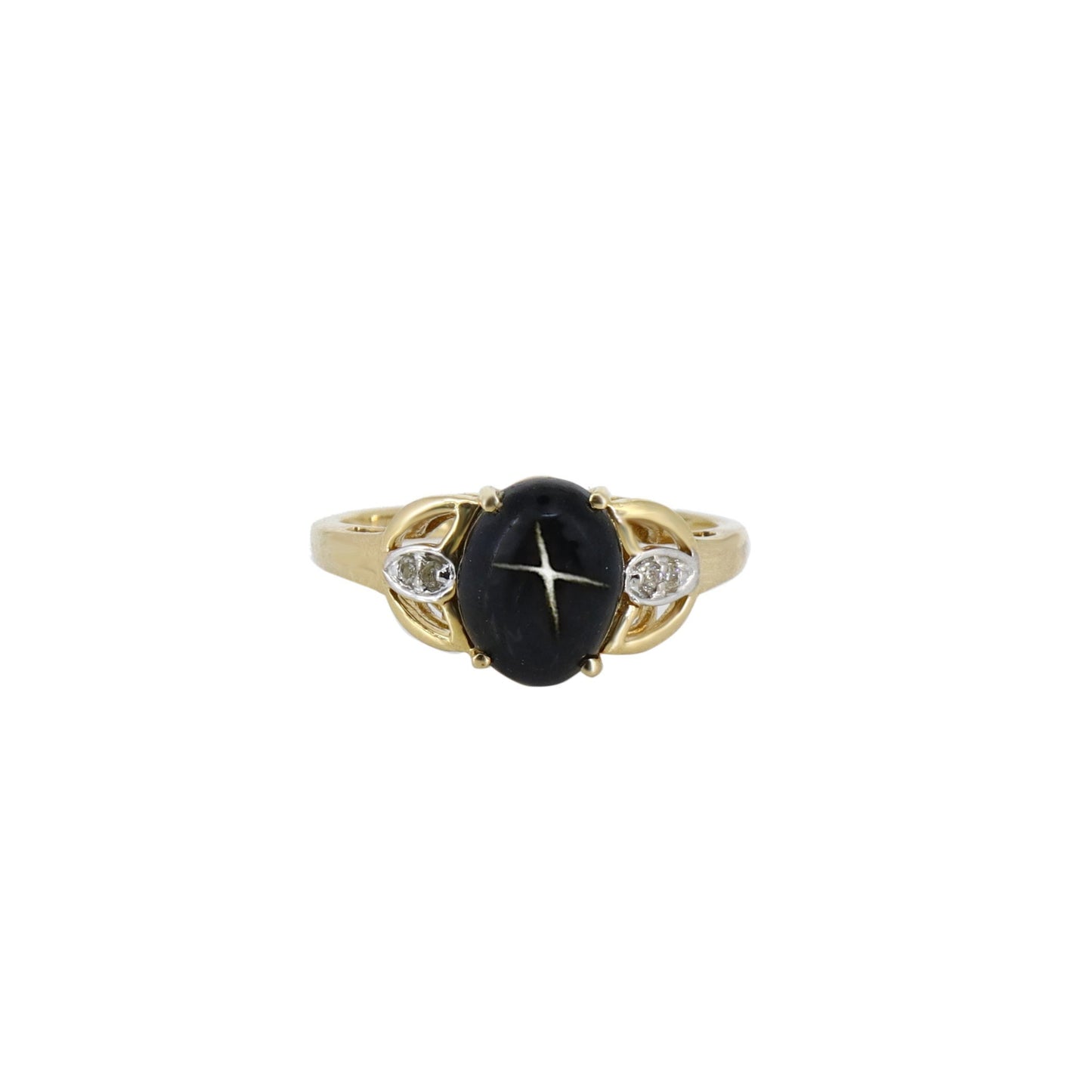 Black Star Ring 14K Gold