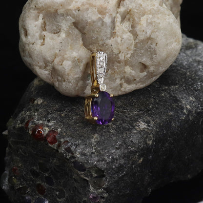 Unique Design Amethyst Necklace 14K Gold