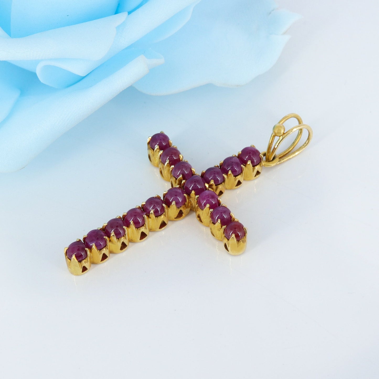 Handmade Cross Pendant 18K Gold