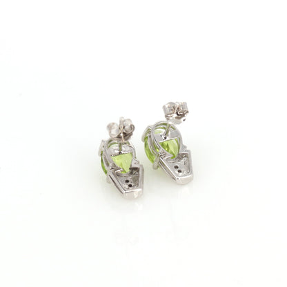 Peridot Studs Genuine 2.47 Peridot Earring 14K Gold