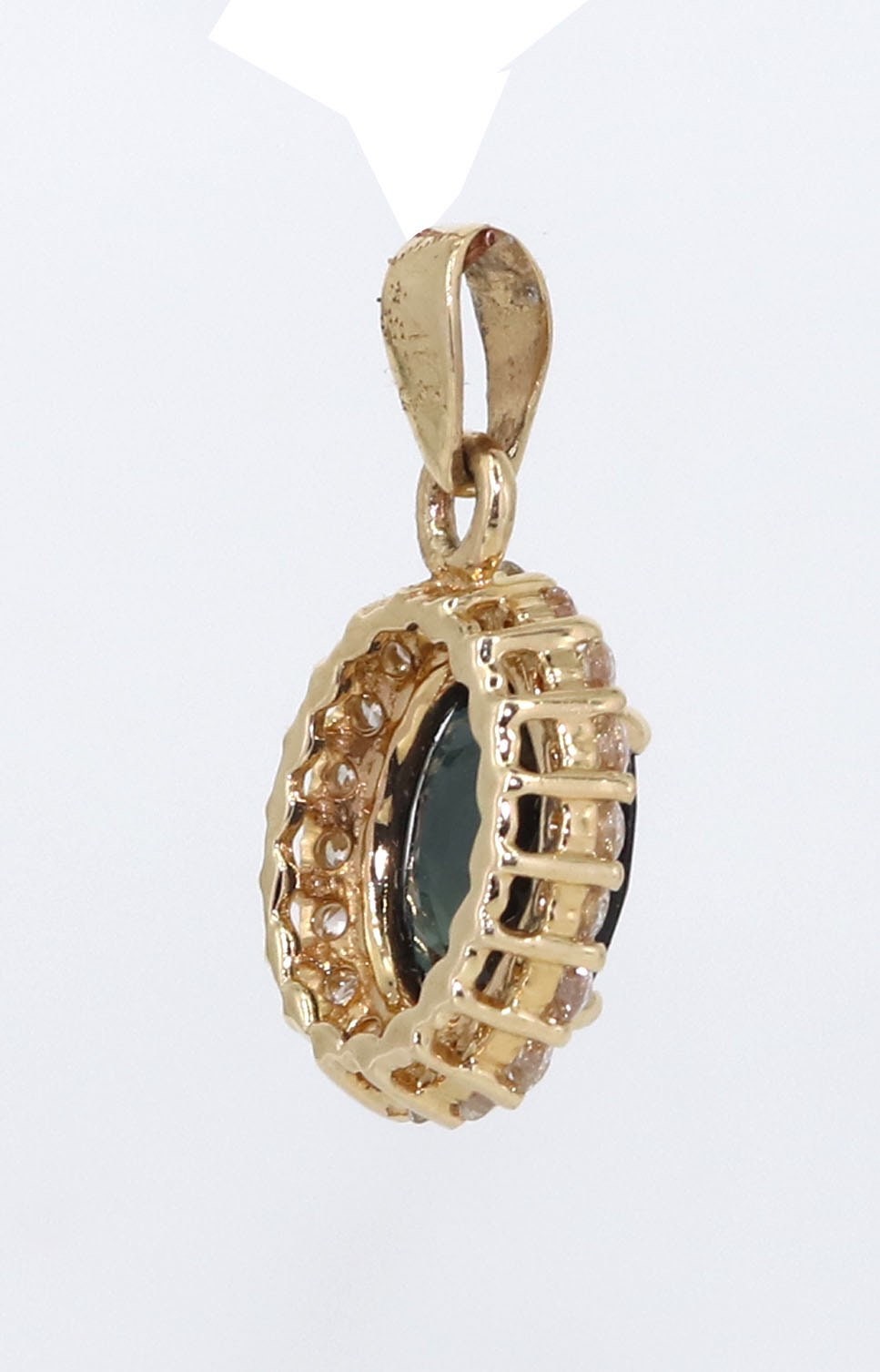 Blue Sapphire Yellow Pendent Pendant 14K Gold