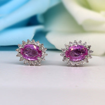 White Pink Sapphire Ring 14K Gold