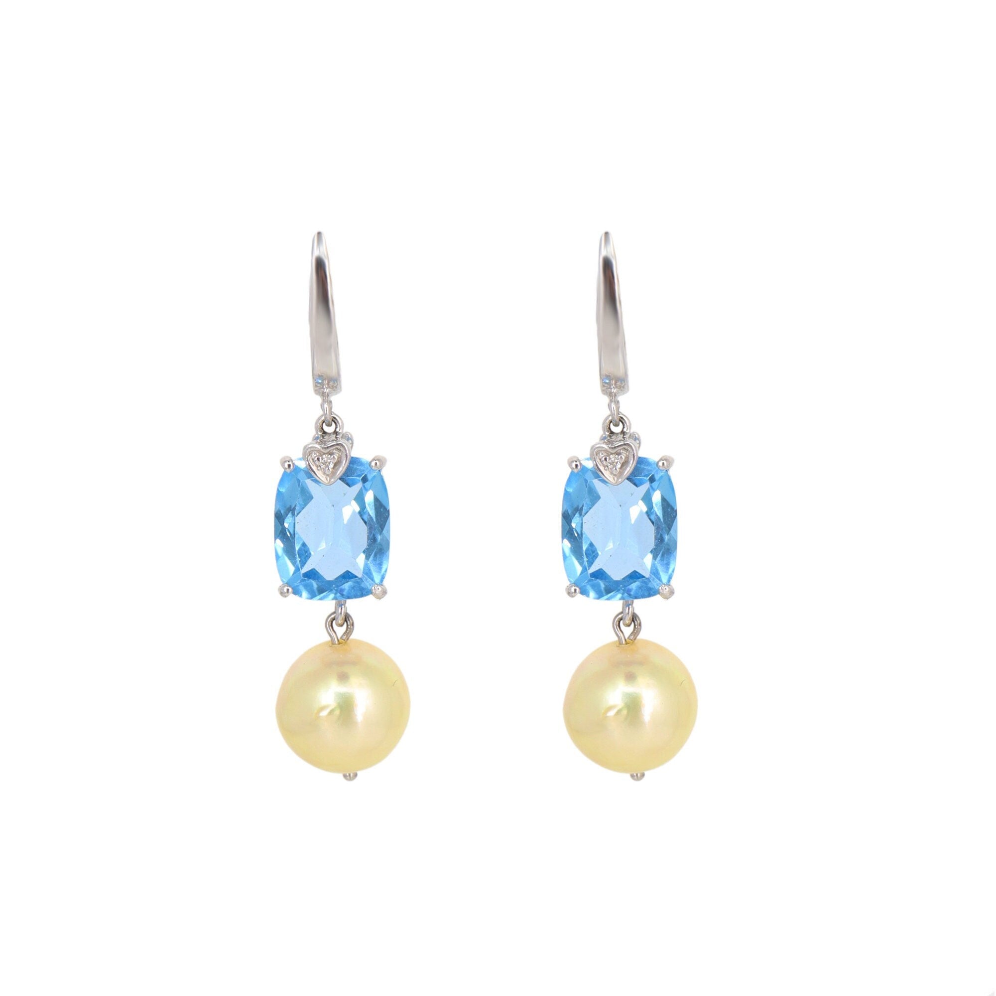 White Handmade Earring 14K Gold